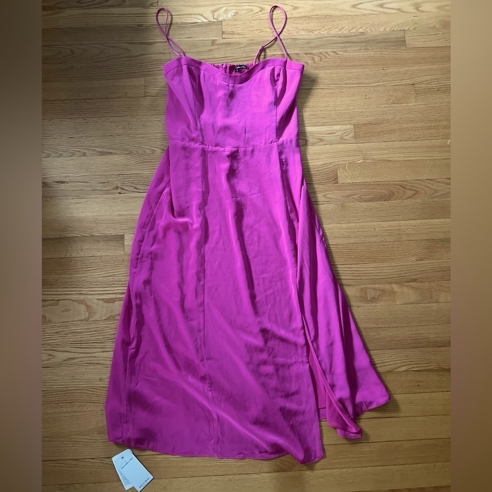 Abercrombie & Fitch Hot Pink Midi Slip Dress
